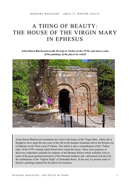 The House of the Virgin Mary in Ephesus
