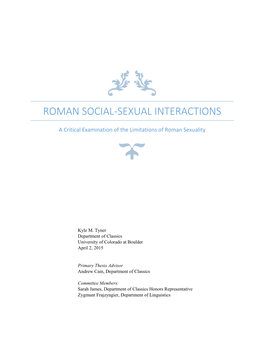 Roman Social-Sexual Interactions