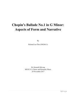 Chopin's Ballade No.1 in G Minor