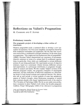 Reflections on Vailati's Pragmatism