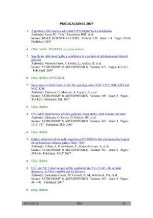 04/11/2011 RIA 35 PUBLICACIONES 2007 1. a Portrait of the Nucleus Of