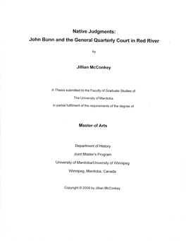 John Bunn and the General Euarterly Court in Red River