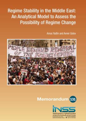 Regime Stability in the Middle East: an Analytical Model to Assess the Possibility of Regime Change