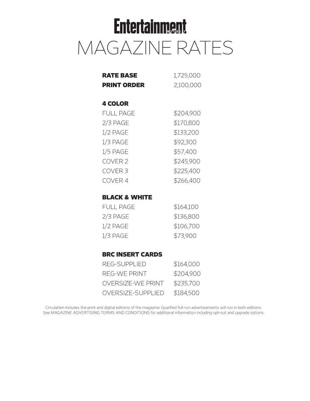 Magazine Rates