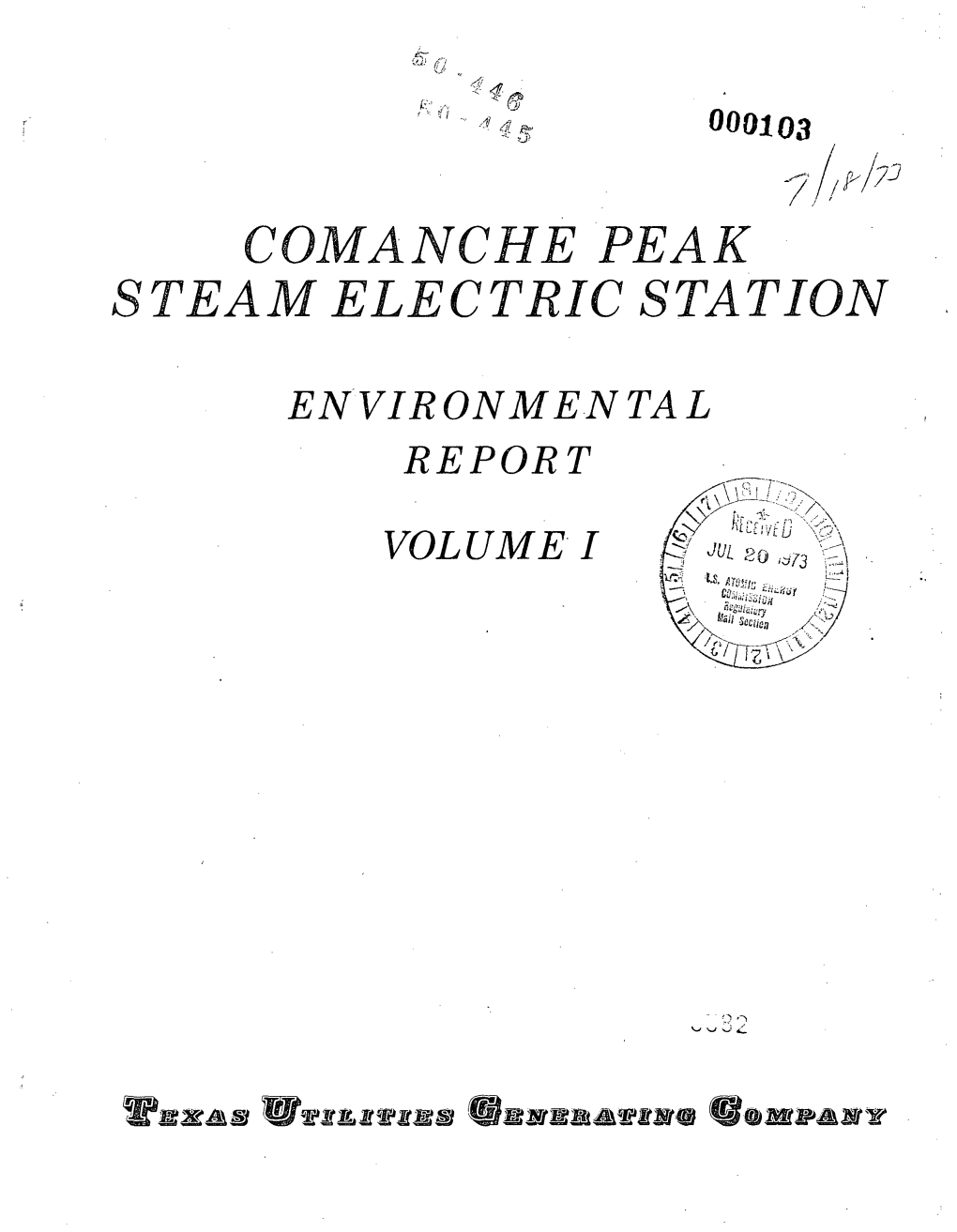 Comanche Peak Steam Electric Station, Environmental Report