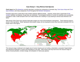 Case Study 2: Gray Wolves Sub-Species