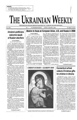 THE UKRAINIAN WEEKLY Published by the Ukrainian National Association Inc., a Fraternal Non-Profit Association Vol