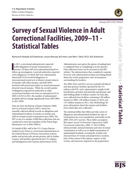 Survey of Sexual Violence in Adult Correctional Facilities, 2009–11 - Statistical Tables