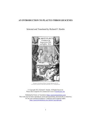 AN INTRODUCTION to PLAUTUS THROUGH SCENES Selected And