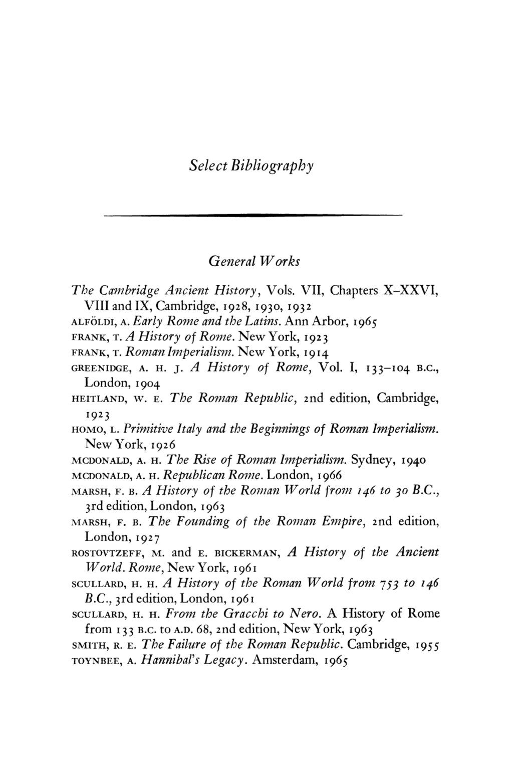 Select Bibliography