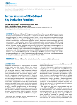 Further Analysis of PRNG-Based Key Derivation Functions