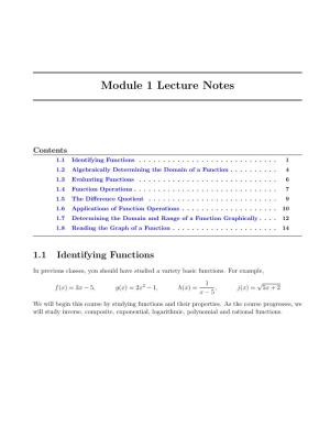 Module 1 Lecture Notes