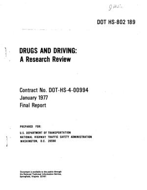 DRUGS and DRIVING: a Research Review