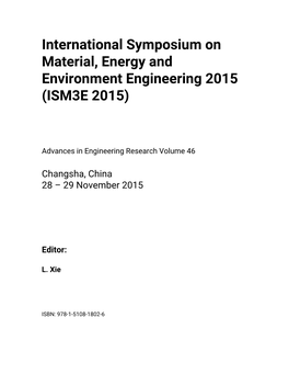 International Symposium on Material, Energy And