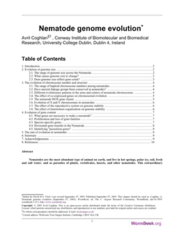 Nematode Genome Evolution*