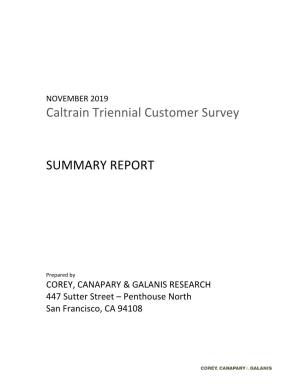 Caltrain 2019 Triennial Customer Survey Report