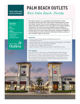 Palm Beach Outlets Fact Sheet