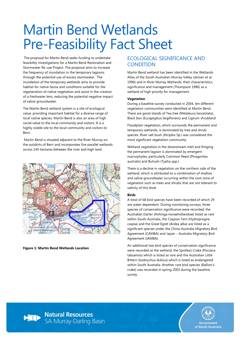 Martin Bend Wetlands Pre-Feasibility Fact Sheet