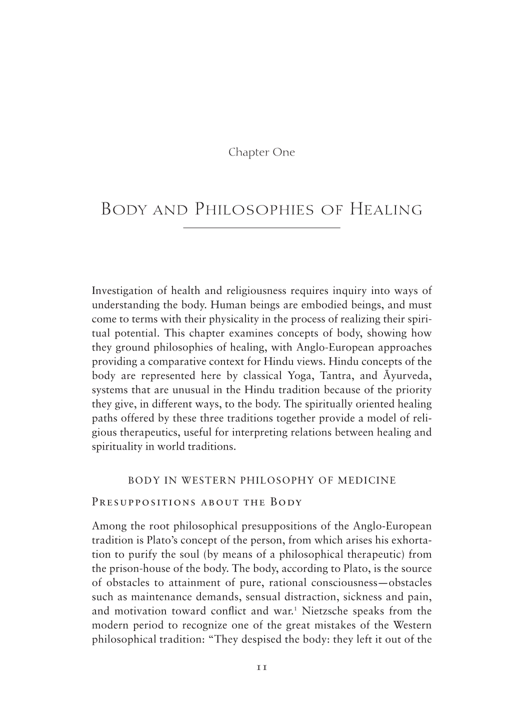 Body and Philosophies of Healing