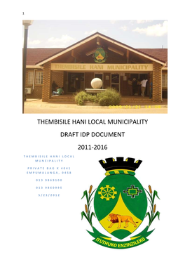 Thembisile Hani Local Municipality Idp Document