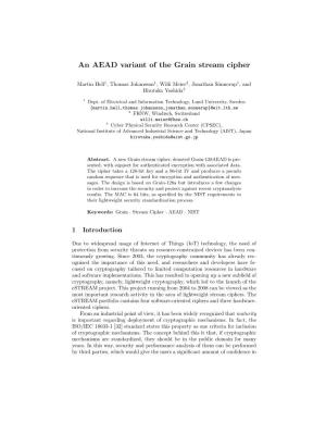 An AEAD Variant of the Grain Stream Cipher