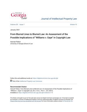 From Blurred Lines to Blurred Law: an Assessment of the Possible Implications of "Williams V