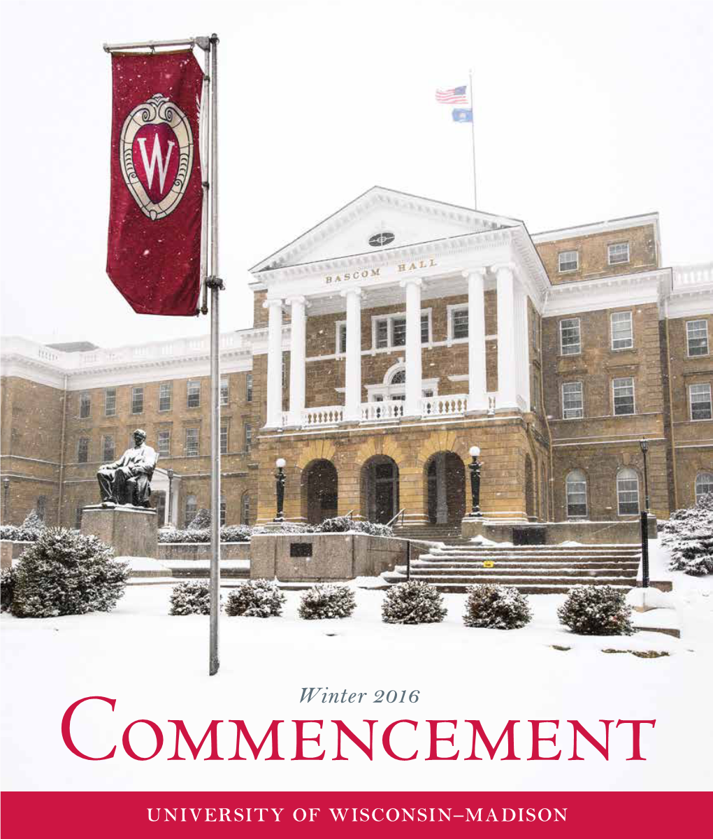 University of Wisconsin–Madison || Winter 2016 Commencement