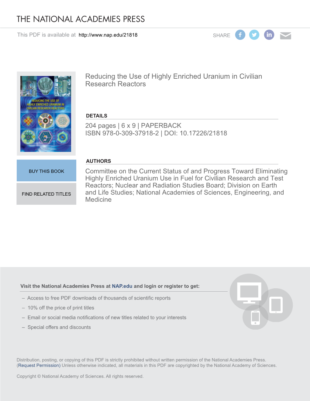 Reducing the Use of Highly Enriched Uranium in Civilian Research Reactors