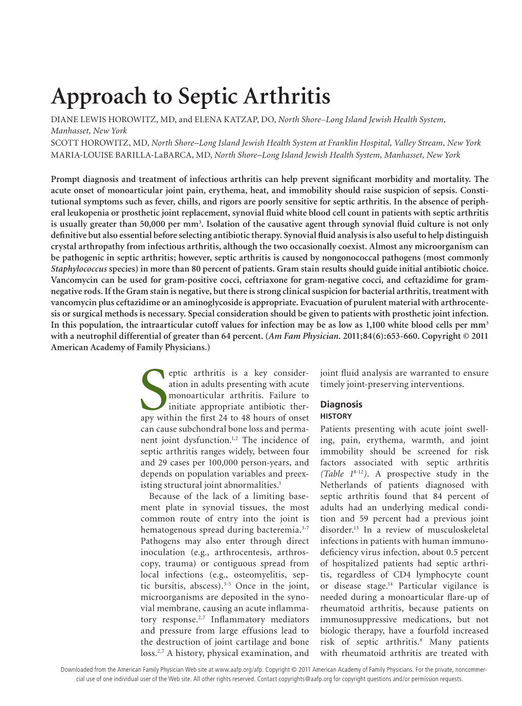 Septic Arthritis