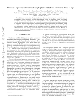 Arxiv:1708.08412V2 [Quant-Ph] 15 Nov 2017 a Beamsplitter and a Photodetector