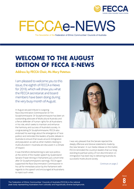 Feccae-NEWS the Newsletter of the Federation of Ethnic Communities’ Councils of Australia