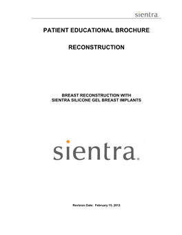 Patient Educational Brochure Reconstruction