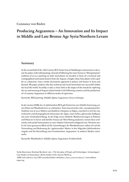 An Innovation and Its Impact in Middle and Late Bronze Age Syria/Northern Levant