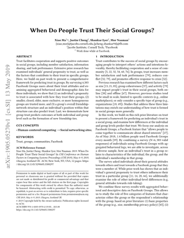 When Do People Trust Their Social Groups?