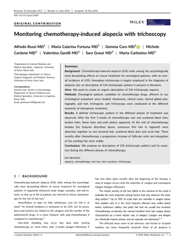 Monitoring Chemotherapy‐Induced Alopecia with Trichoscopy