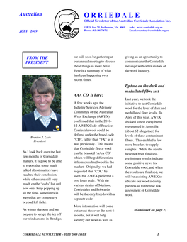 O R R I E D a L E Official Newsletter of the Australian Corriedale Association Inc