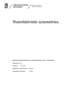 Nonrelativistic Symmetries