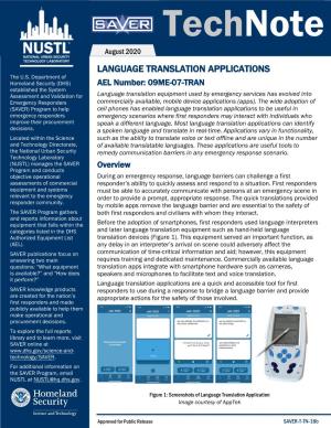 Language Service Translation SAVER Technote