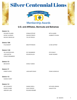 U.S. and Affiliates, Bermuda and Bahamas