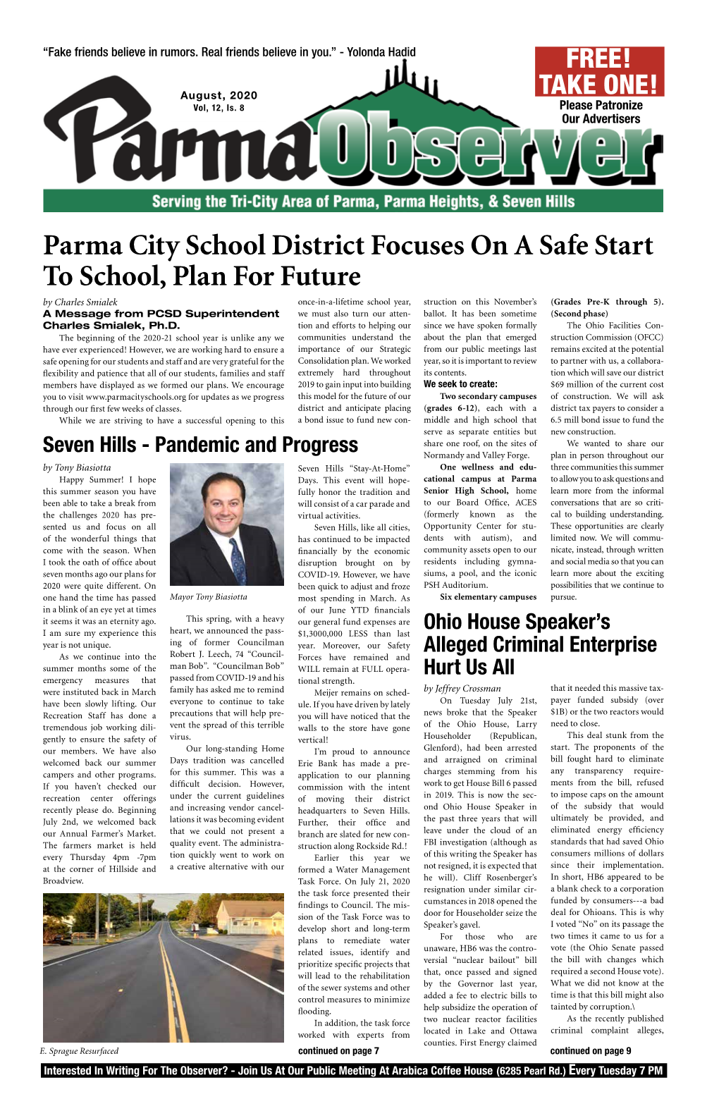 Parma City School District Focuses on a Safe Start to School, Plan for Future