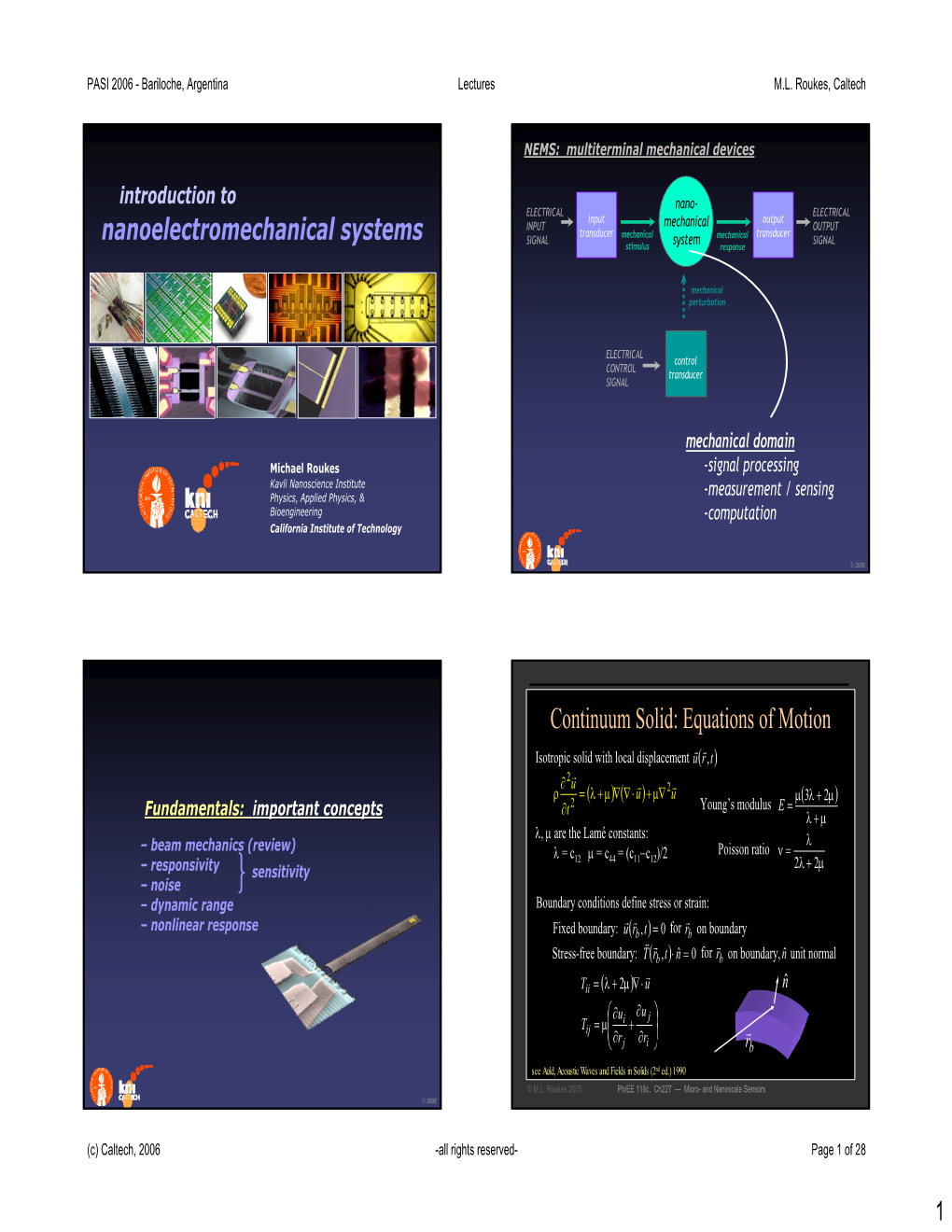 Nanoelectromechanical Systems Continuum Solid: Equations of Motion