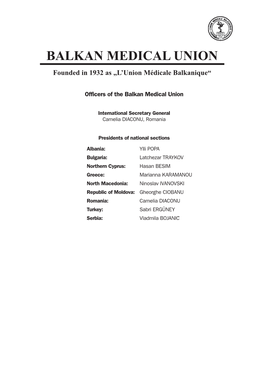 Archives of the BALKAN MEDICAL UNION