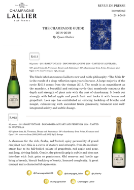 Revue De Presse the Champagne Guide 2018-2019