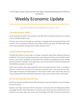 Weekly Economic Update