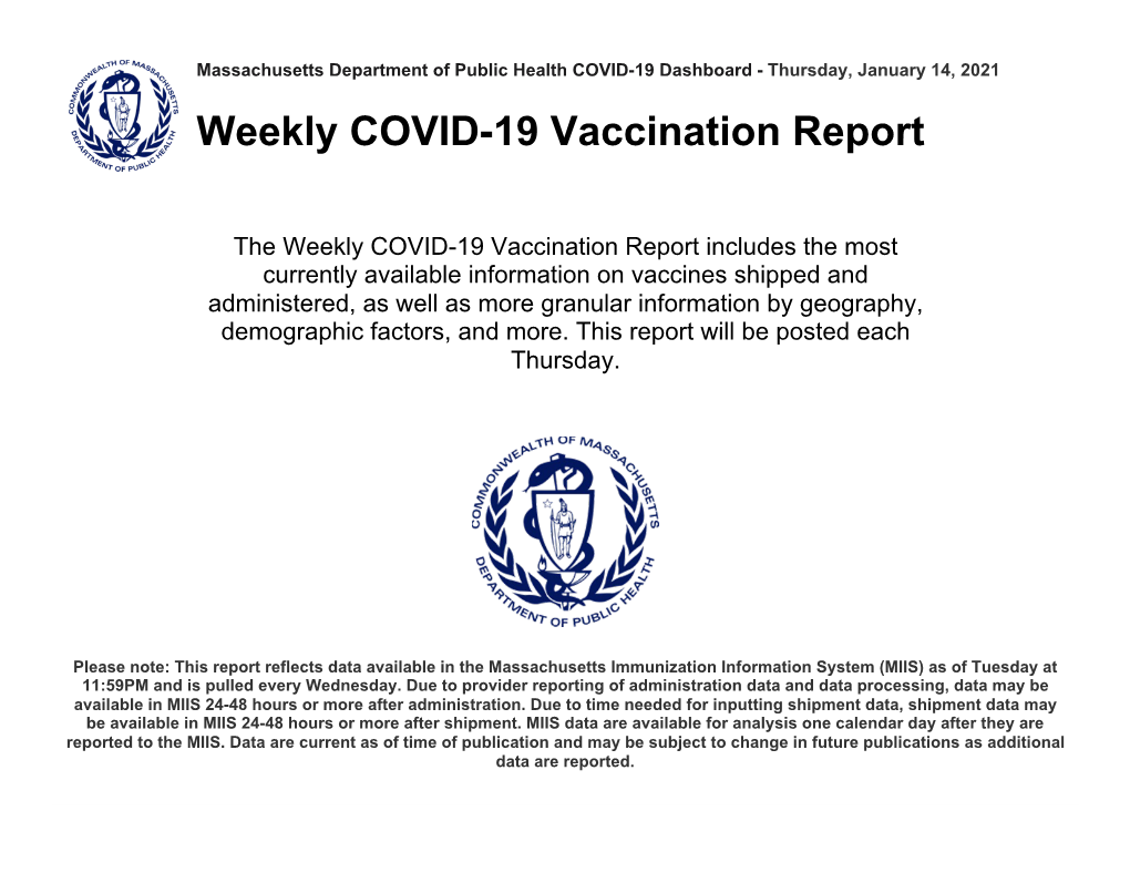 Weekly COVID-19 Vaccination Report