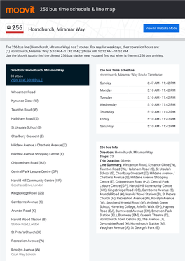 256 Bus Time Schedule & Line Route