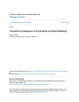 Theoretical Consequence of Social Media and Retail Marketing