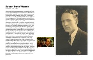 Robert Penn Warren Author, Poet ( 1905 – 1989 )