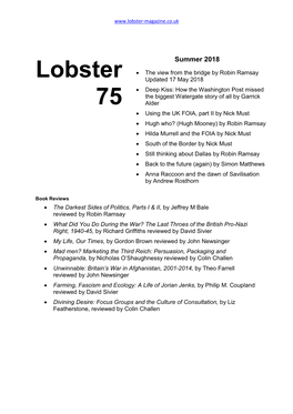 Lobster 75 Summer 2018