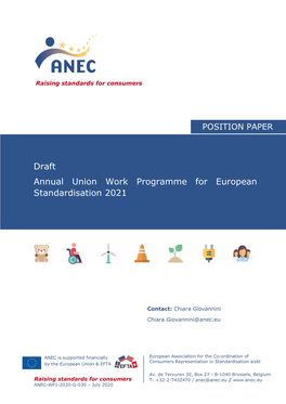 Draft Annual Union Work Programme for European Standardisation 2021